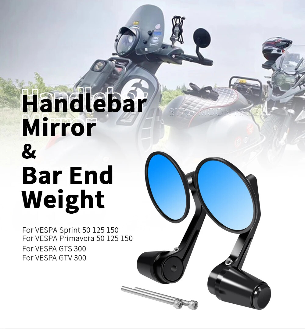 Rear View Mirrors Handlebar for VESPA Primavera Sprint 50 125 150 GTS GTV 300