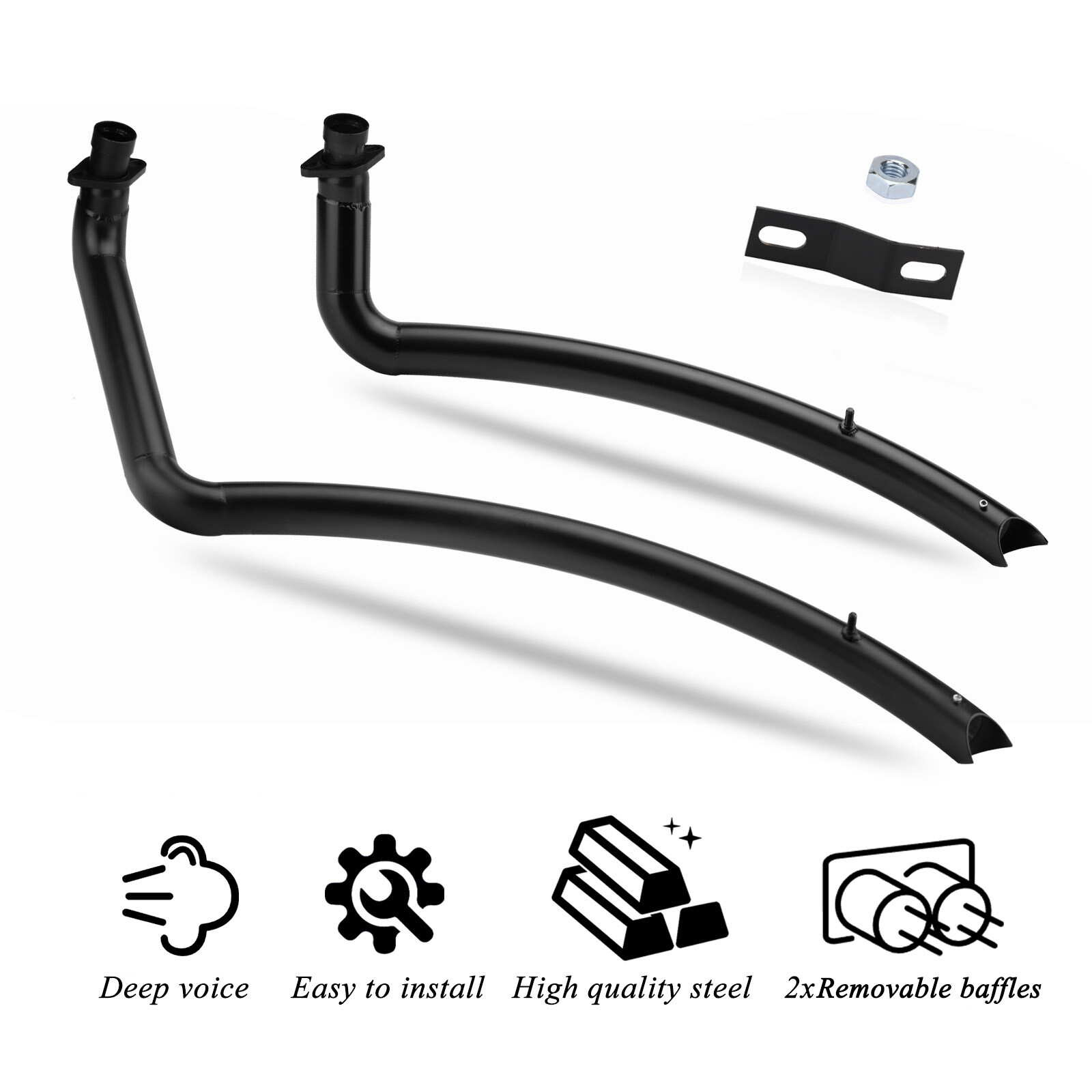 For Kawasaki Vulcan 900 Custom VN900 Classic Shortshots Staggered Exhaust Pipes