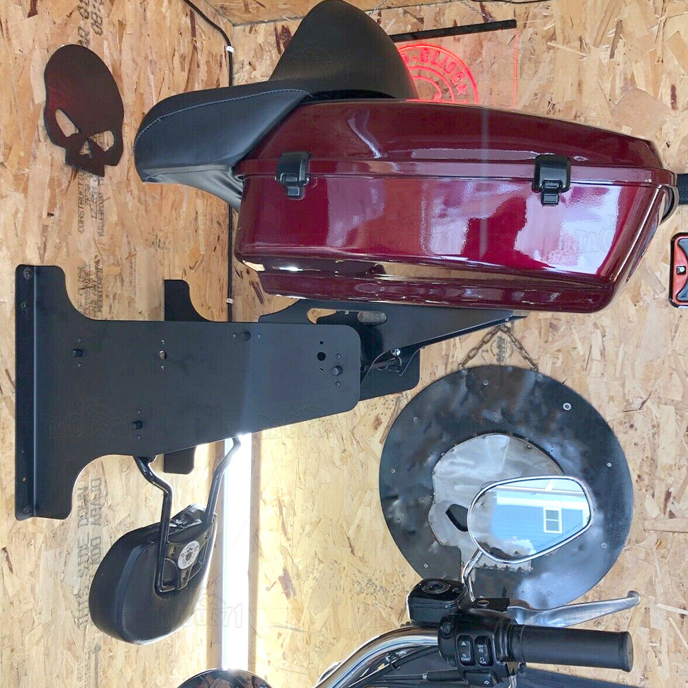 Tour Trunk Pak Rack Sissy Bar Luggage Rack Storage Holder Wall Mount For Harley