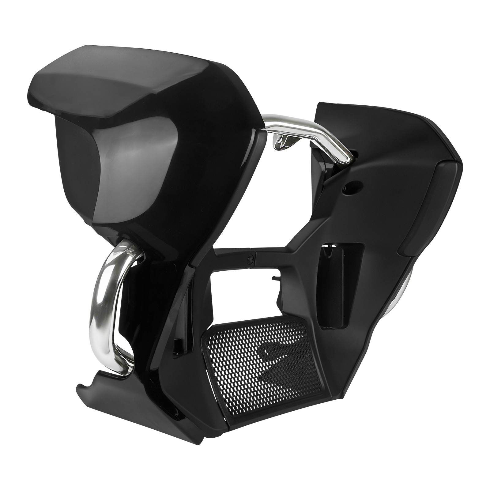 Black Lower Leg Fairings & chrome Engine Crash Bar For Harley Road Street Glide