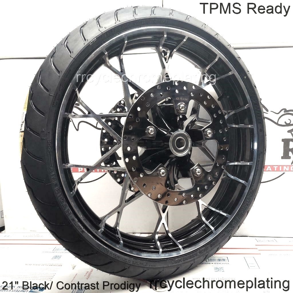 Harley 21″ Black /Cut Prodigy Front Wheel Tire Rotor 08-23 Street Glide Special