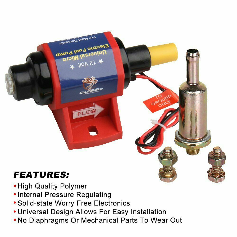 Mighty Universal Electric Fuel Pump 12V 4-7 PSI 35 GPH Gas Gasoline 5/16″ Inlet