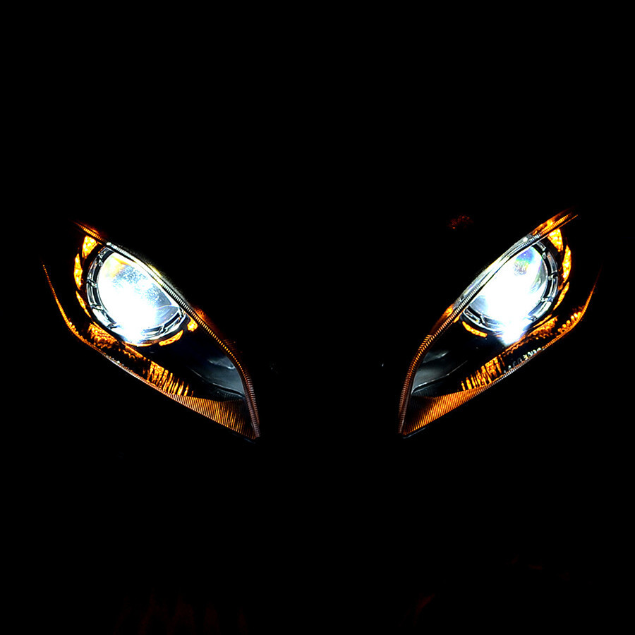 Amber angel eye halo projector headlight assembly for yamaha YZF R6 2006 2007