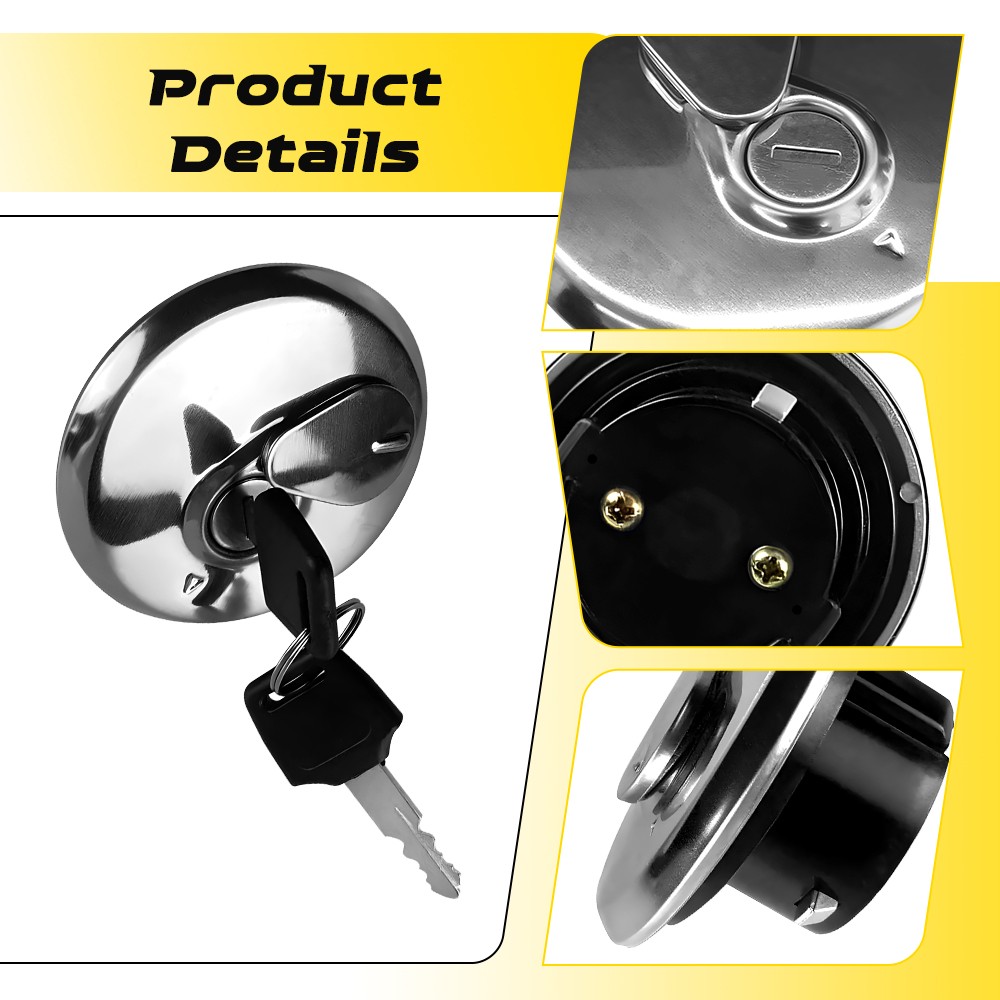Universal Motorcycle Gas Lid Fuel Tank Cap Cover & 2 Key Lock Replacement 1-3X
