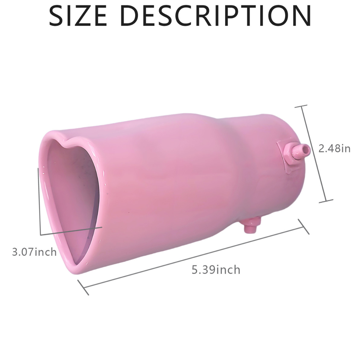OtpOutopa Car Exhaust Tip 2.5″ Inlet Universal Heart Shaped Exhaust Pipe Pink