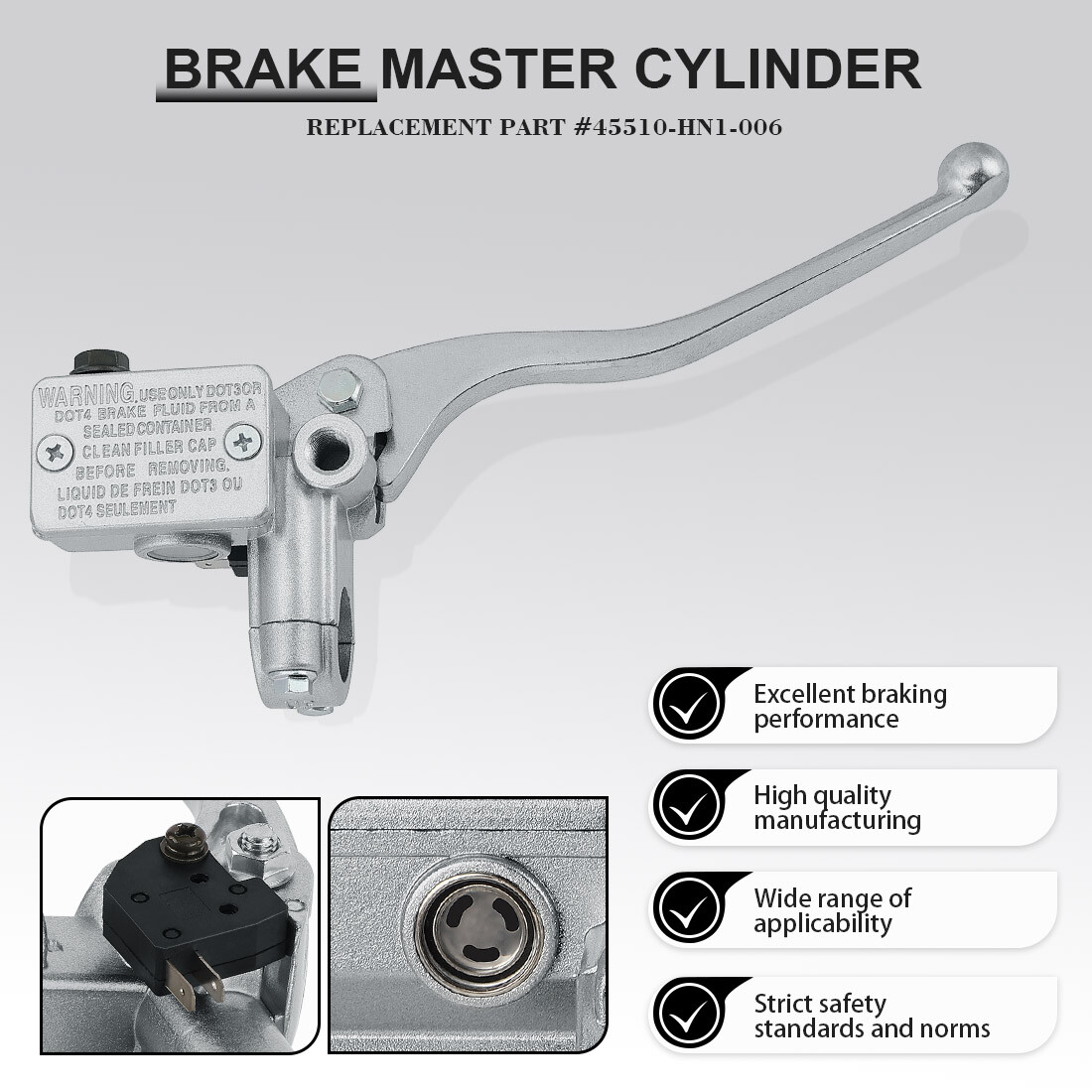 7/8″ Front Brake Master Cylinder for Honda Sportrax 400 TRX400EX 2×4 1999-2008