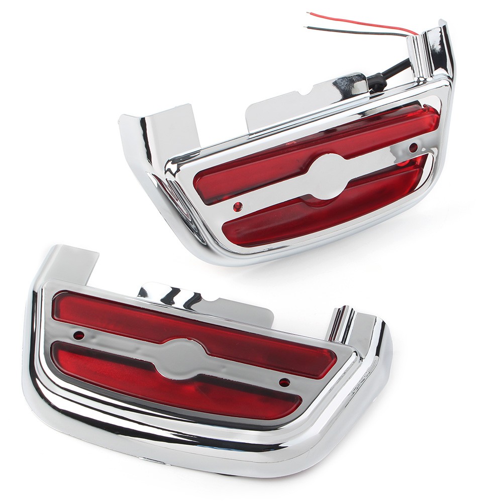 LED Light Footboard Floorboard Cover for Harley Touring Road King Chrome-Red US