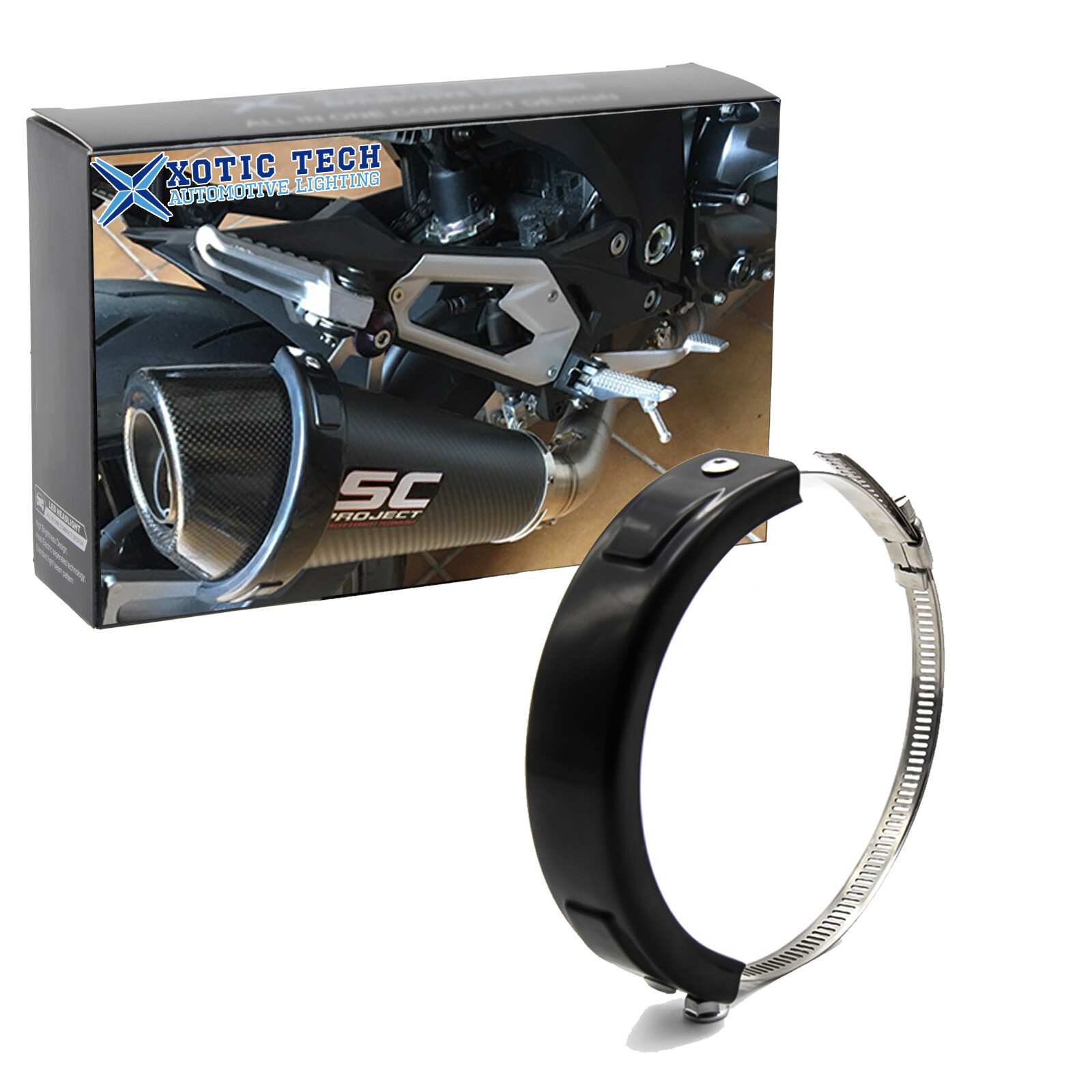 Universal Motorcycle Oval Exhaust Protector Can Cover For 100mm-160mm Motorbike