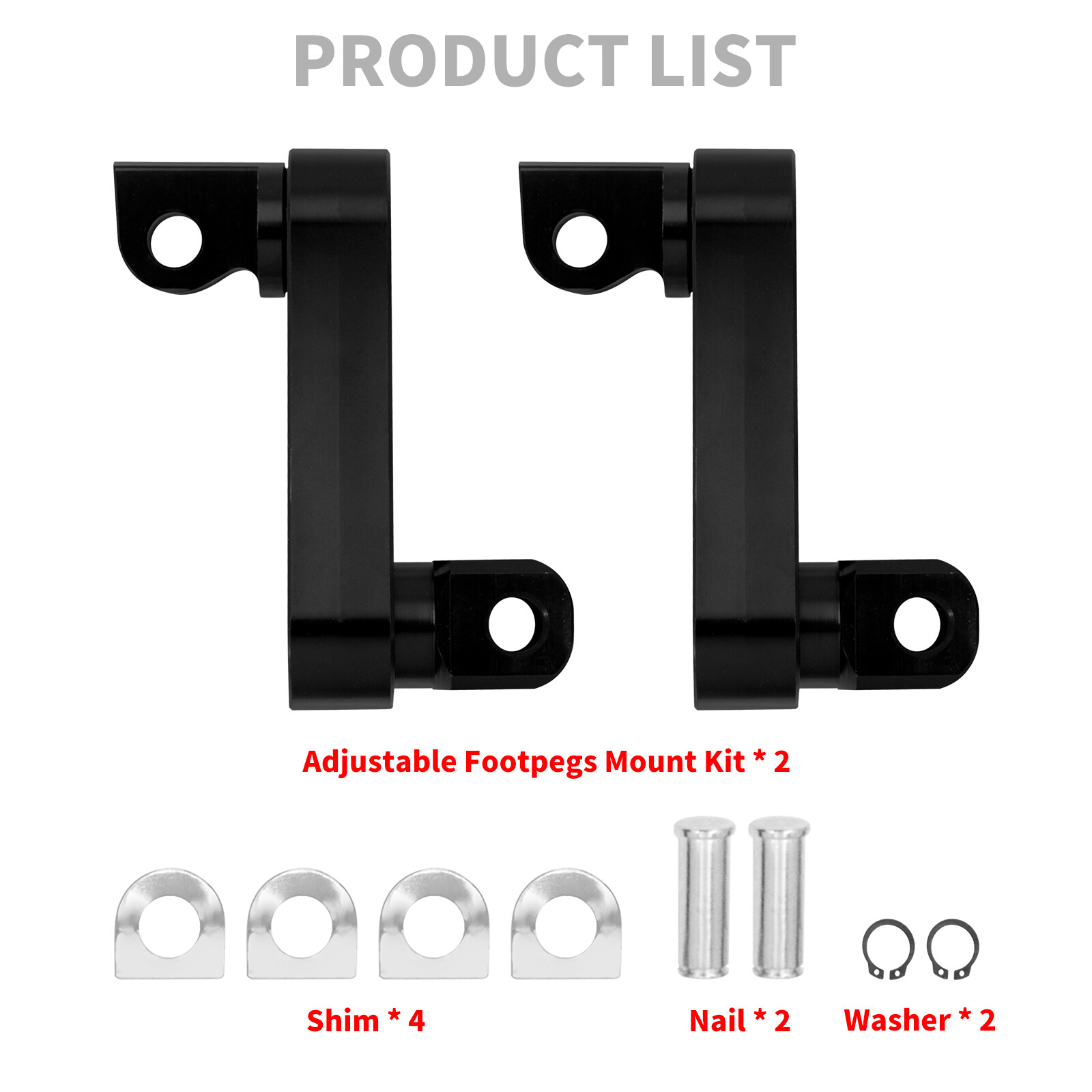 CNC Aluminum Foot Pegs Male Mount Extensions For Harley Touring Dyna Sportster