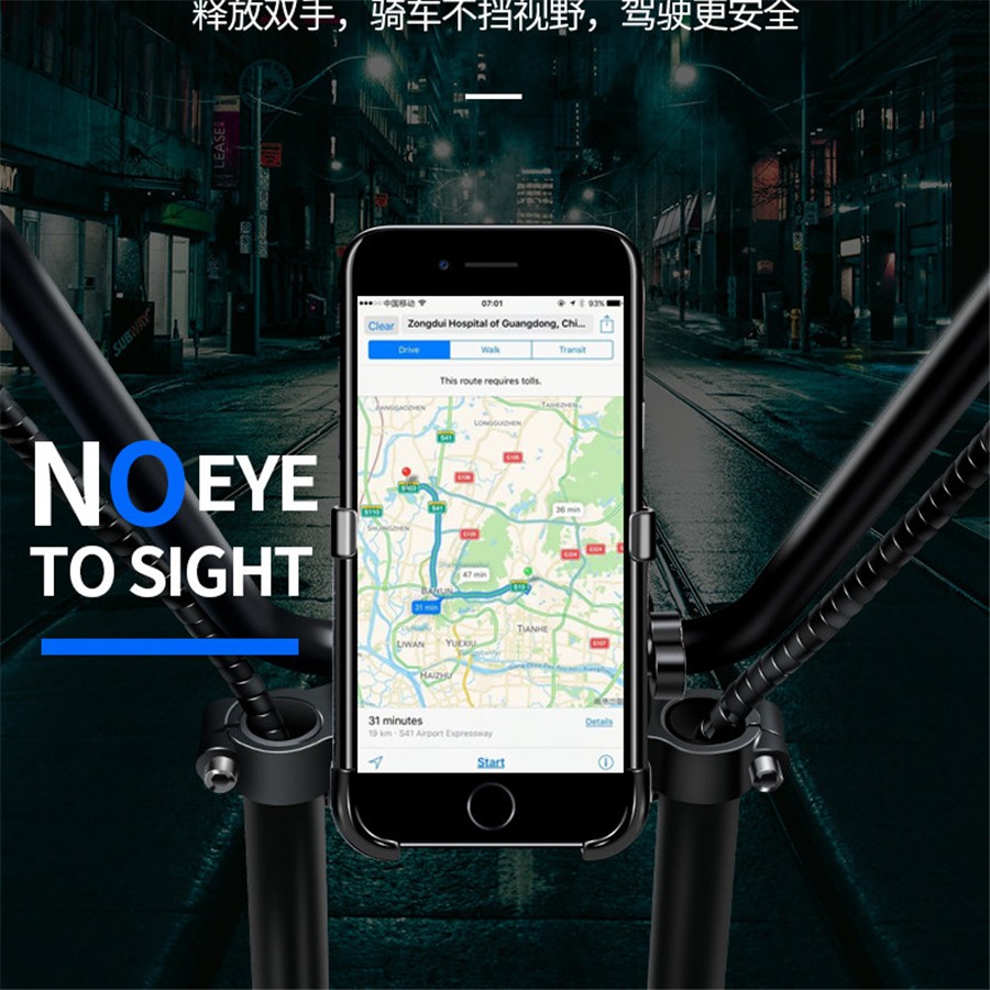 3.5″-6.5″Cell Phone Holder Motorcycle Bike Handlebar Moped Scooter Mount Holder