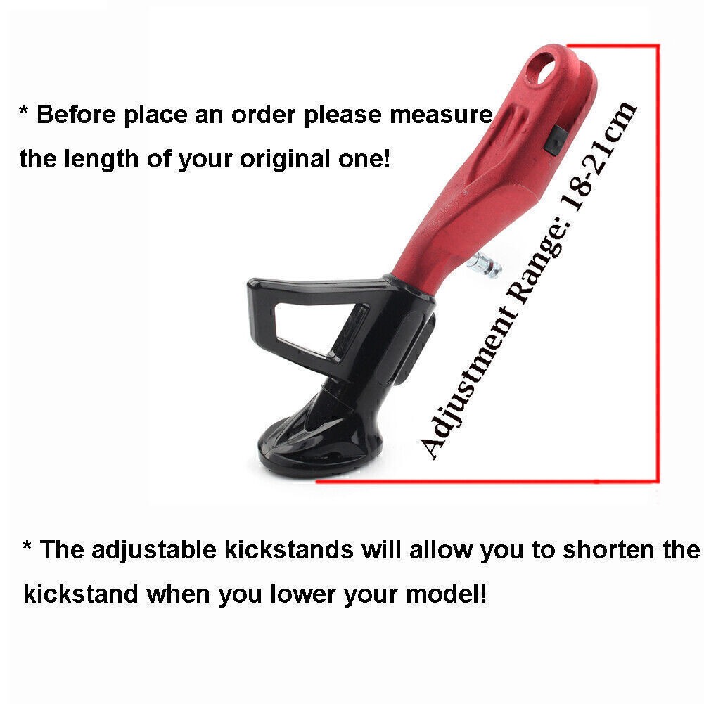 Adjustable 18-21CM Motorcycle Kickstand Foot Stand Support Side Stand Aluminum
