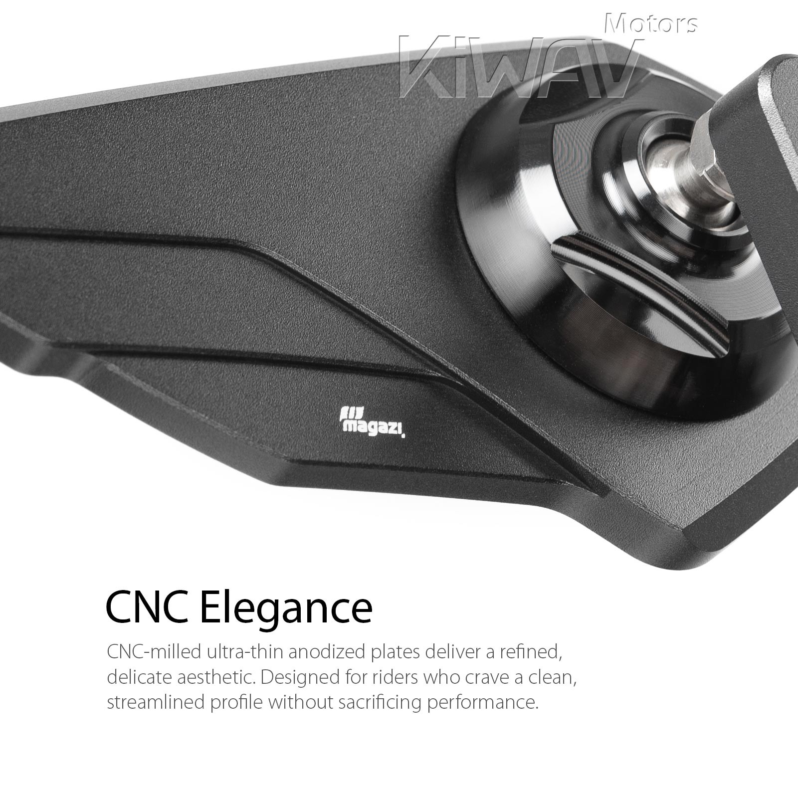 Bar end mirror RIGHT x1 Wisp adjustable black M8 bolt-on for BMW R 1200 1250 RT