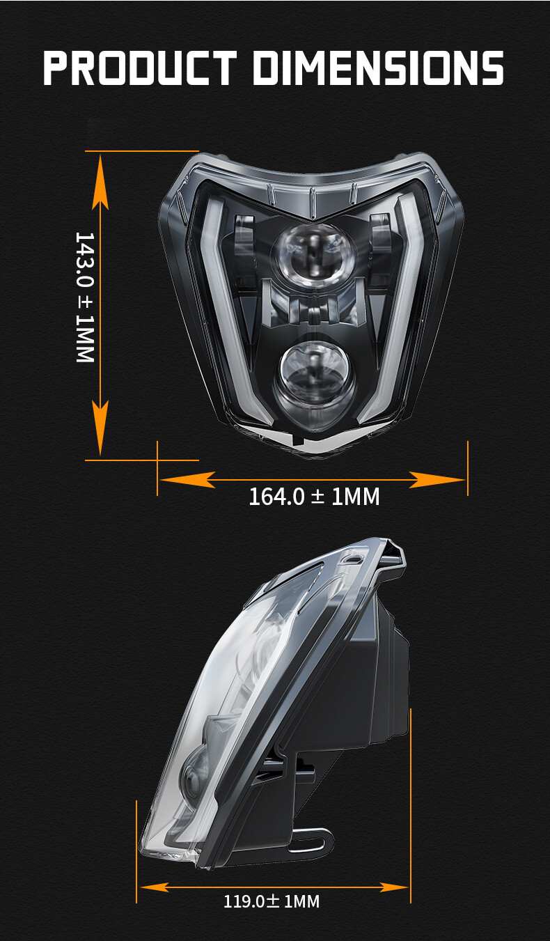 LED Headlight H/L beam IP67 For KTM 2017-2021 EXC XCW 250 350 450 500 SMC-R 690